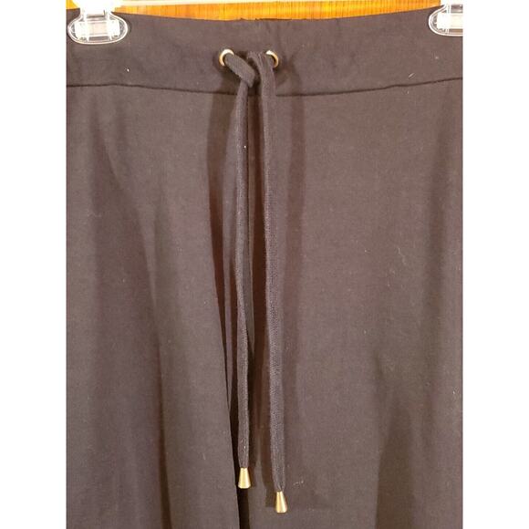 Love Sam Med Beaded Cuff Soft Knit Elastic Waist Pockets Drawstring Black Pants - Picture 3 of 10